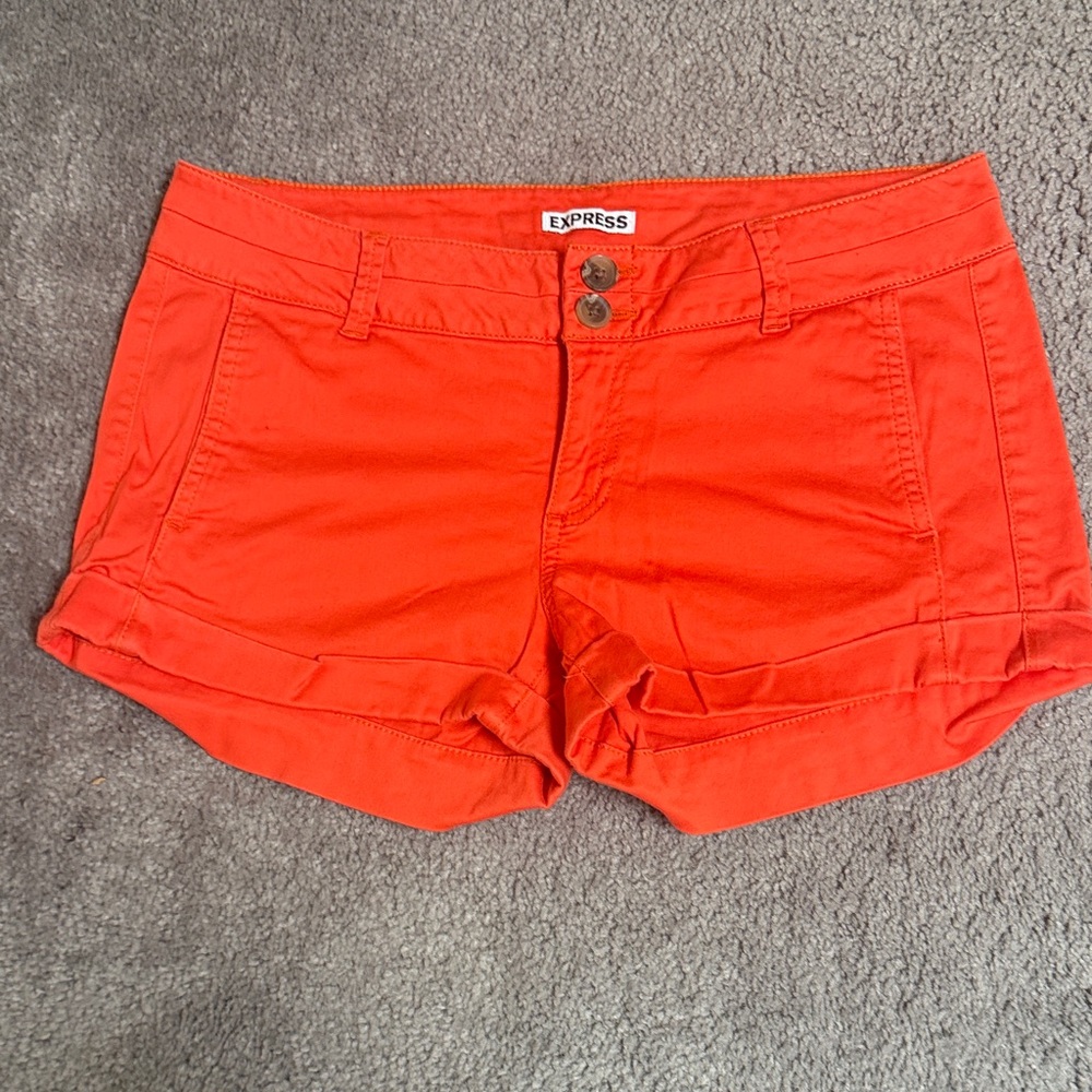 Express Women's Vibrant Orange Jean Shorts